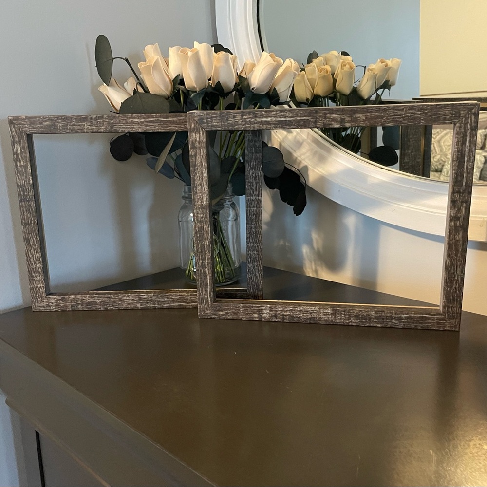 Rustic Brown Double Picture Frame - Picture 1 of 1